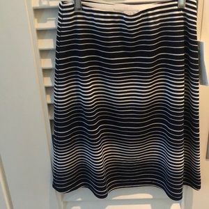 Margaret M navy white stripe skirt